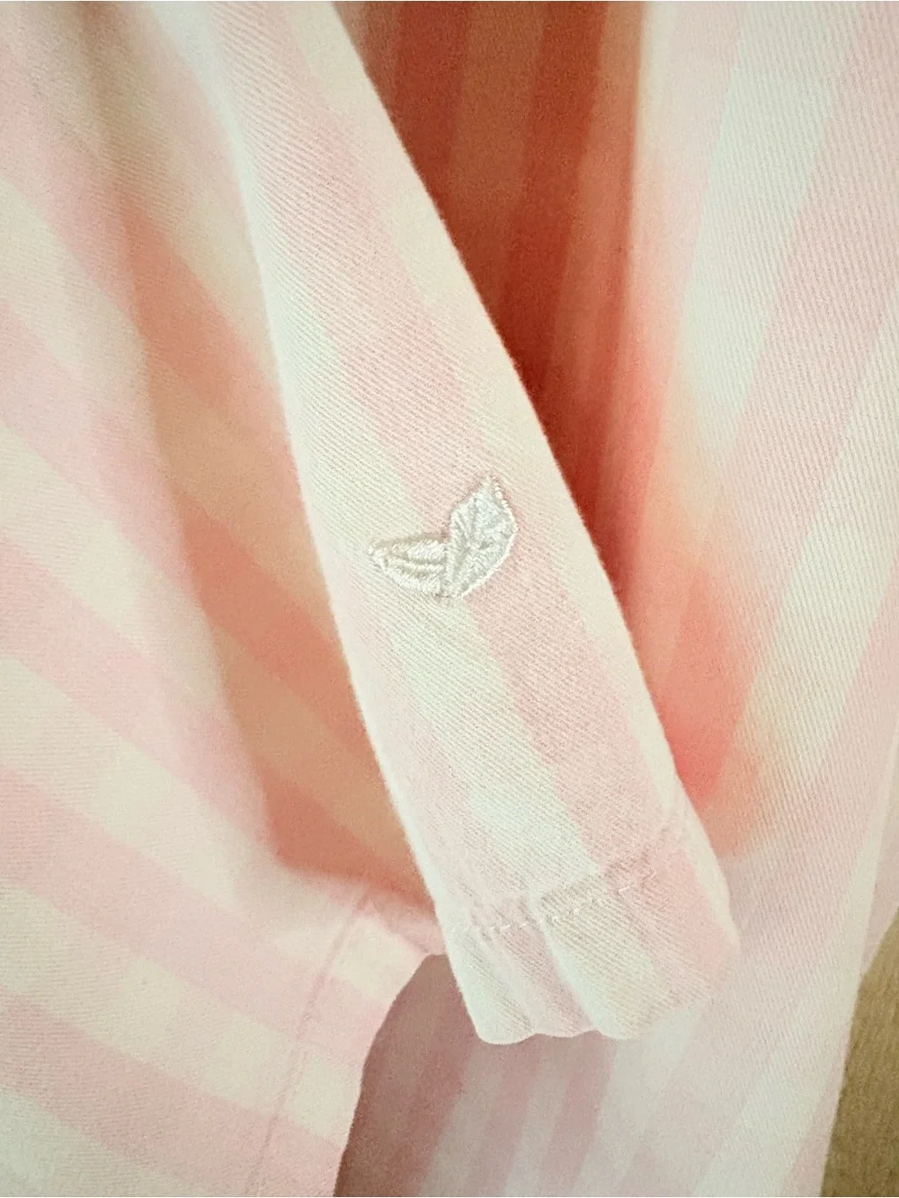 Petite Plume Pink White Striped Ruffle Nightgown Dress Size 10